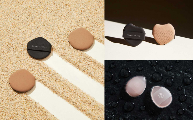 永和三美人輕勻濾鏡氣墊粉撲/2入135元、永和三美人雙效鎖水氣墊粉撲/2入135元、點胭脂Silk Dew絲露果凍手指氣墊/2入120元(圖/品牌提供)