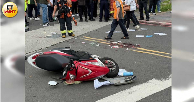 警方已拉起封鎖線，整起肇事原因待進一步釐清。（圖／沈建邦攝）