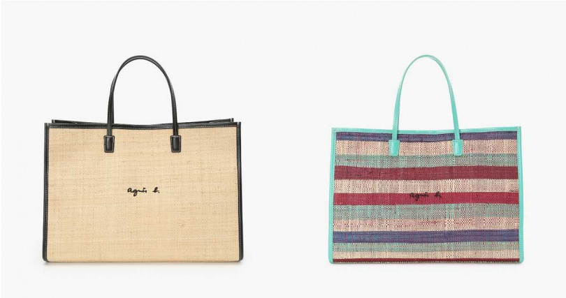 agnès b. 拉菲草手提包(中)／7,580元（圖／品牌提供）