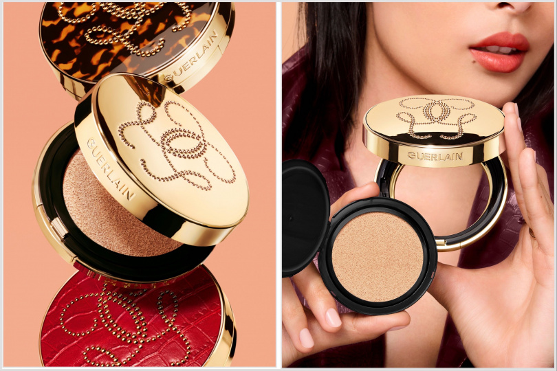 GUERLAIN 嬌蘭 24K純金絲光氣墊粉餅（粉蕊 2,650元；限量彩殼 各1,300元）。（圖／品牌提供）