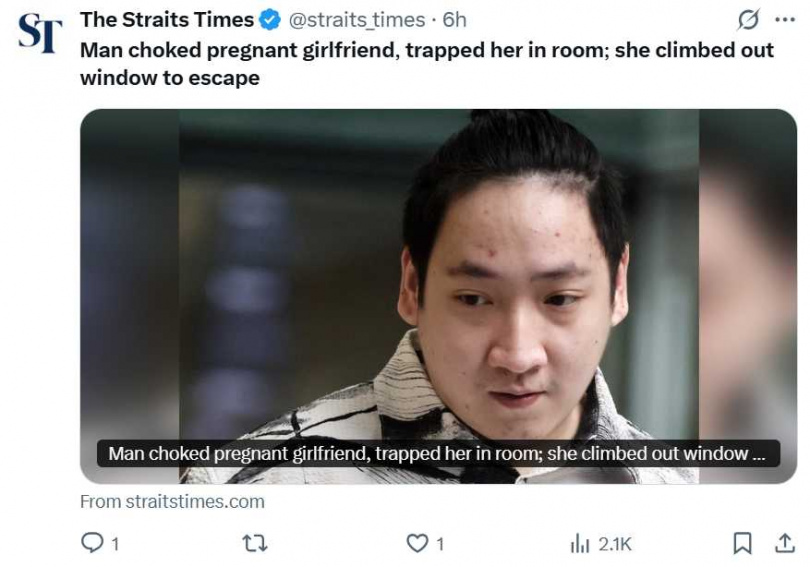 涉案男子Hans Pratignyo被控非法囚禁、恐嚇與傷害，法院將於11月宣判（圖／翻攝自X， @straits_times ）