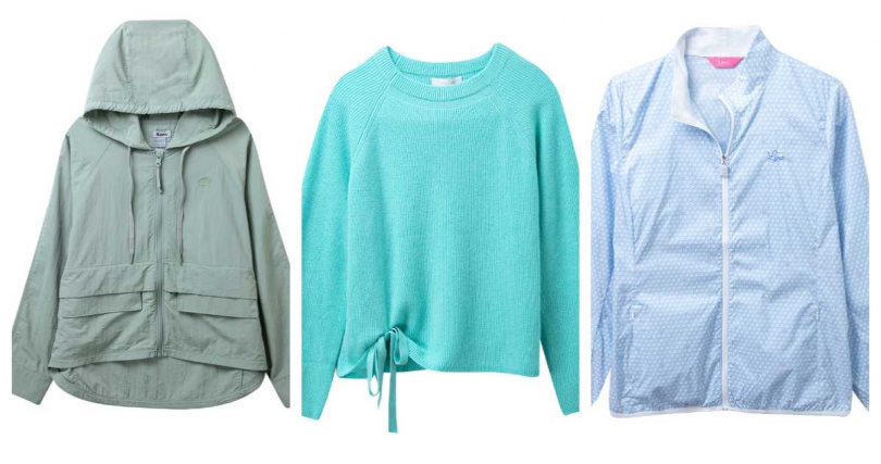 ROOTS薄外套，原價4,680元，特價2,340元；克萊亞針織上衣，原價8,980元，特價4,490元；Lynx防風外套原價6,280元，特價2,512元（圖／禮客提供）。