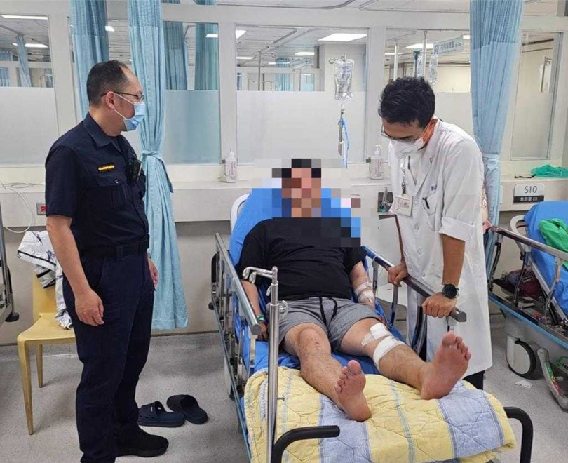 12日中午吳姓犯嫌因受傷就醫遭逮，全案依妨害公務罪嫌方向偵辦。（圖／民眾提供）