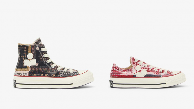 ISABEL MARANT x CONVERSE黑色高統帆布鞋／5,300元，粉色低筒帆布鞋 ／4,800元（圖／品牌提供）