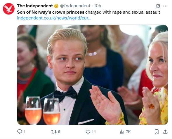 荷伊比因涉嫌強姦與性侵震驚挪威社會。（圖／翻攝自Ｘ）