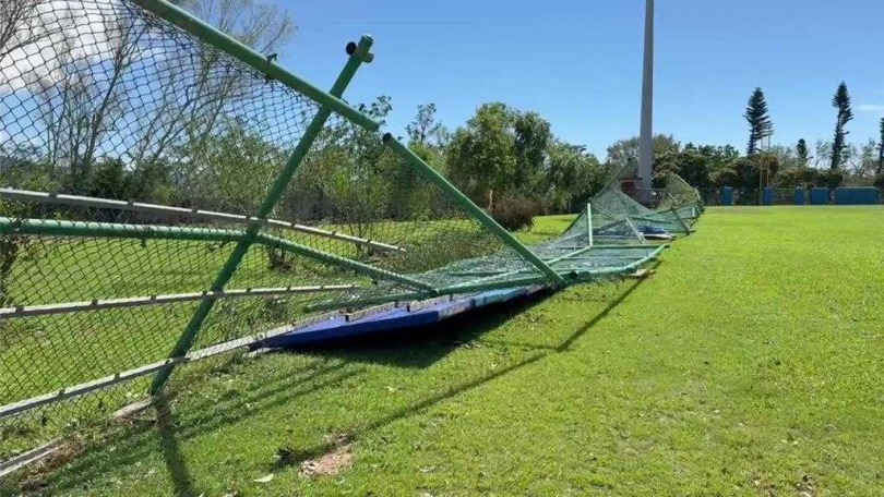國立台東體中棒球場設施受損嚴重。（讀者提供／蔡旻妤台東傳真）