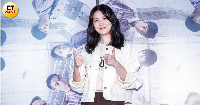 林予晞在片中演出菁英班老師，回憶學生時期也曾為考高分壓力山大。（圖／趙文彬攝）