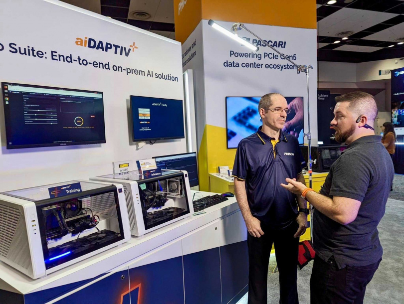 群聯的全新固態硬碟（SSD）產品「aiDAPTIV+」，能夠在伺服器內透過群聯自己開發的軟體，將SSD模擬為記憶體使用，解決AI運算中記憶體容量的問題。（圖／翻攝自群聯電子臉書）