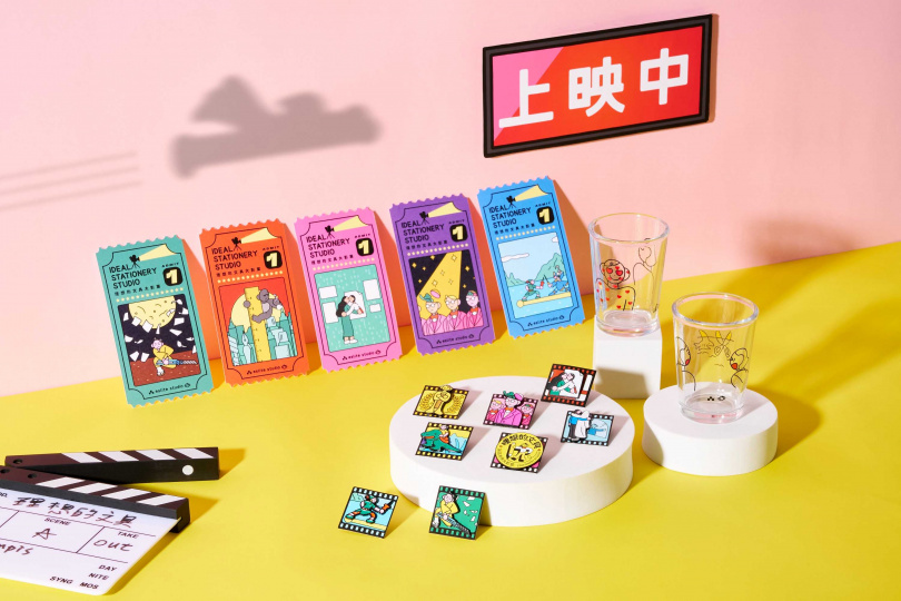 7/10～7/13加碼推出於「2025理想的文具」單筆消費滿6,500元，即可將「電影明星徽章」全套共8款帶回家。（圖／誠品提供）