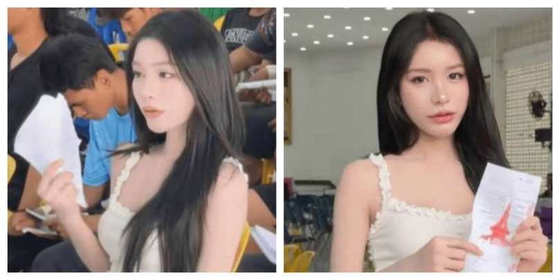 擁有580萬粉絲的跨性別網紅Dreamno現身抽籤現場，引發關注。（圖／翻攝自Tik Tok ，phiratchaya16）