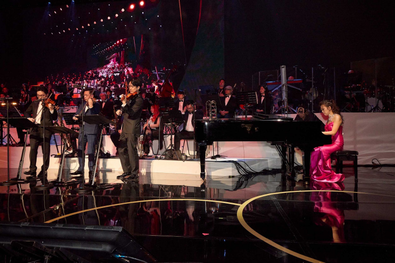 三位名小提琴家(左起)曾宇謙、黃俊文、林品任首次聯手鋼琴家陳毓襄,合作四重奏《幽默曲》。(圖/勇源基金會提供)