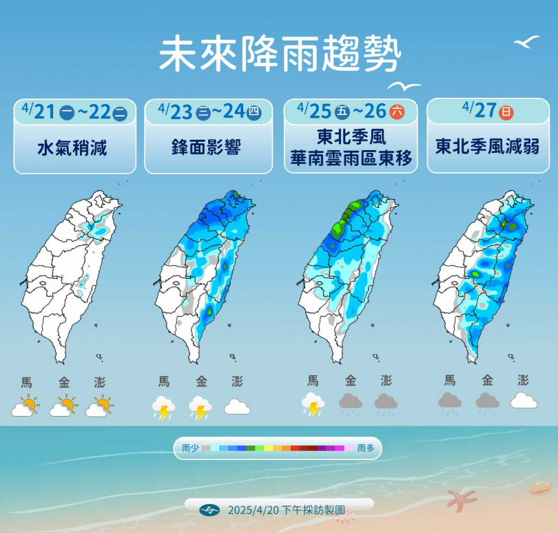 未來降雨趨勢。（圖／氣象署提供）