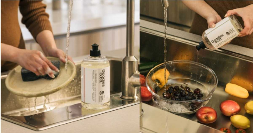 Goodies&co. 二合一蔬果碗盤洗潔劑 500ml / 680元（圖／品牌提供）