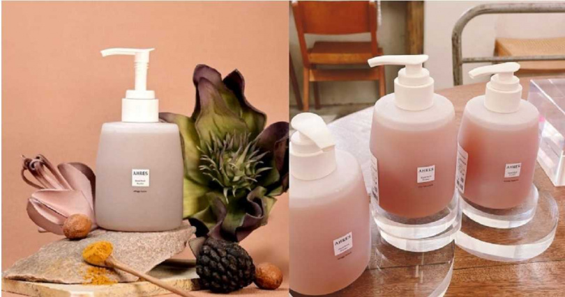 AHRES 磨砂洗手露(波光、繁花、薄暮三款香氣) 310ml / 1,000元（圖／品牌提供、黃筱婷攝）