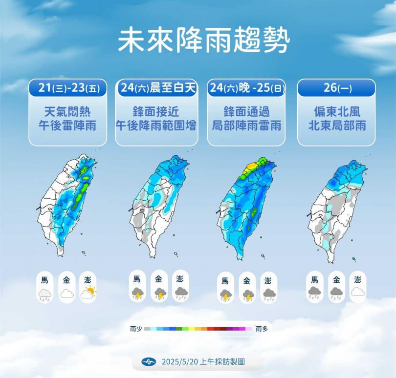 未來降雨趨勢。（圖／氣象署提供）