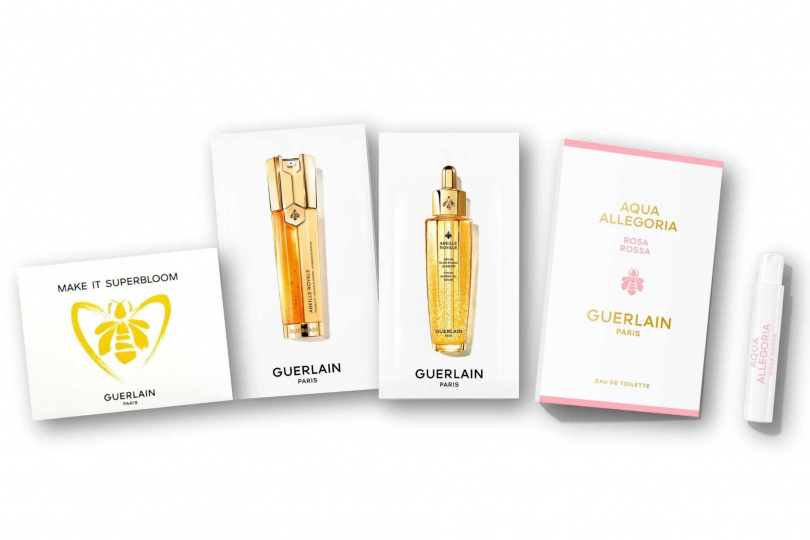 活動現場完成體驗,享限量「香氛明信片」及限量「療癒4件禮」,包含「皇家蜂王乳平衡油精華 體驗禮」、「皇家蜂王乳雙導精華 體驗禮」、「花草水語香氛針管」與「蜜源種子」!(款式依現場為準,數量有限,贈完為止。) (圖/品牌提供)