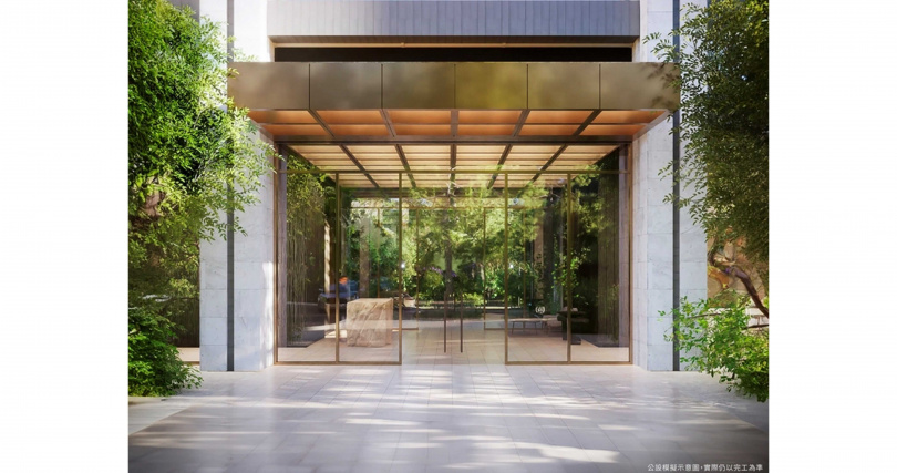 陽光綠意穿透的門廳，充滿度假感氛圍。（圖／業者提供）