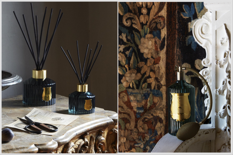 Trudon《FIGUERIE無花果園》精油擴香350ml / 8,480元(補充液4,080元)、1,000ml / 17,800元(補充液6,980元)。、Trudon《FIGUERIE無花果園》香氛噴霧375ml / 8,980元。(圖/品牌提供)