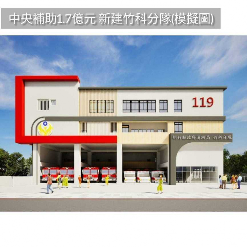 預計新建的竹科消防分隊模擬圖。（圖／翻攝自內政部媒體群組）