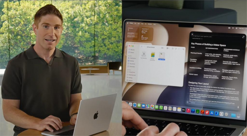 新一代 Apple Intelligence 深度整合。(圖/翻攝自蘋果YT)