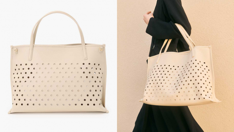 agnès b.洞洞皮革托特包／23,980元（圖／品牌提供）