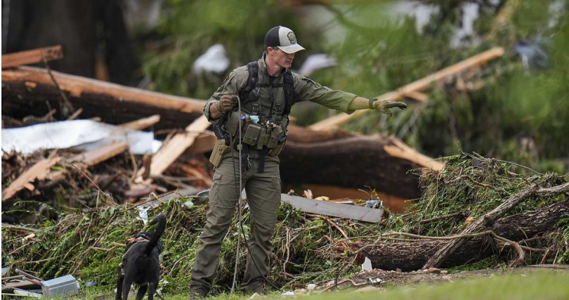 搜救人員進行搜索。