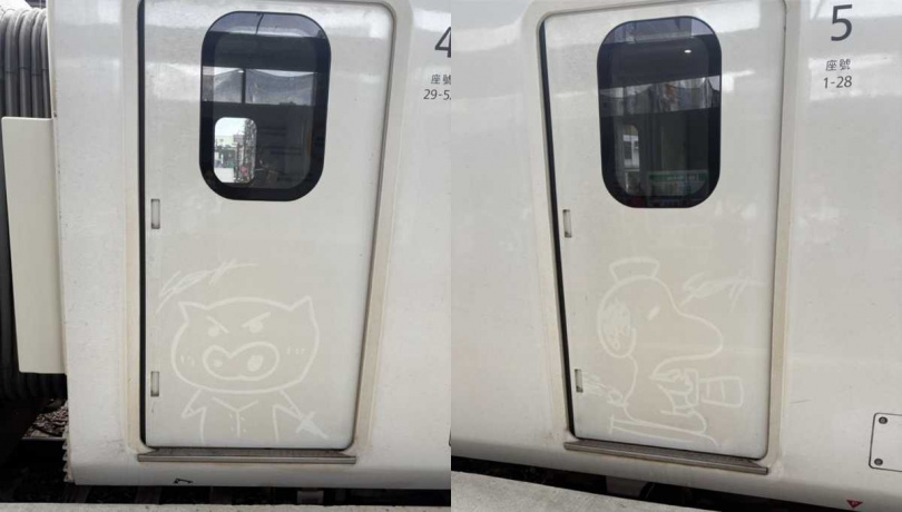 車身有史努比、蠟筆小新角色「肥嘟嘟左衛門」。(圖/台鐵員工提供)