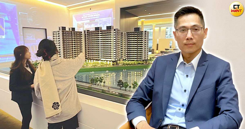 黃正忠認為，今年房市有機會倒吃甘蔗，下半年會比上半年好，但不是像以前大好，是慢慢緩和回到正常水準。圖為「璟都航空城」模型。（圖／新理想提供）