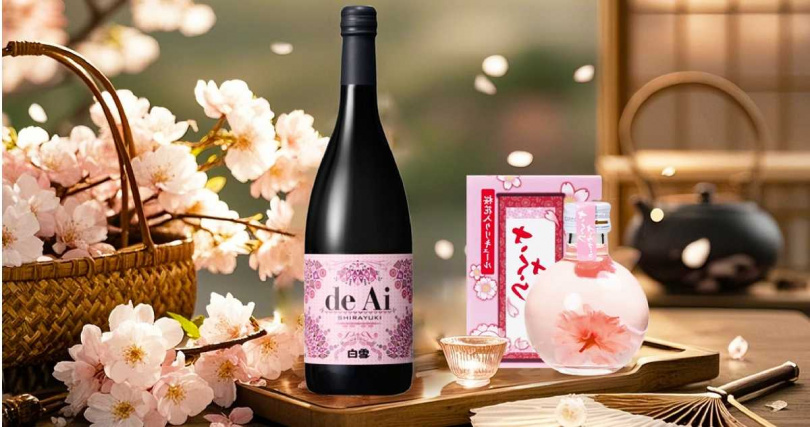 湊湊推出期間限定的櫻花酒類。（圖／湊湊火鍋提供）