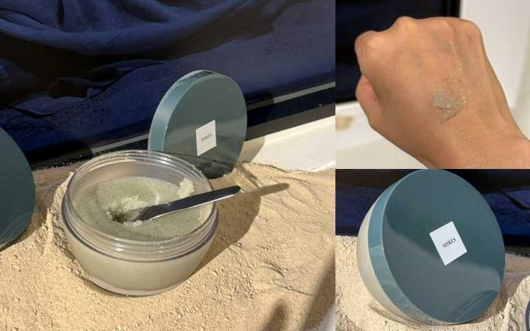 AHRES 身體去角質（清爽）210g / 1,480元（圖／黃筱婷攝）而AHRES 沁涼身體香氣噴霧結合薄荷醇與竹子萃取，一噴讓身體瞬間涼感降溫，香氣則以百香果、佛手柑與百合交織，適合日常提神或外出攜帶使用。 