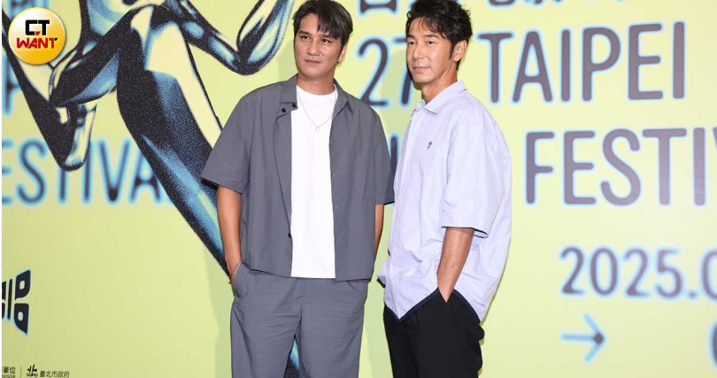 馬志翔（左）飾演學校主任，李李仁（右）飾演牧森的爸爸。（圖／焦正德攝）