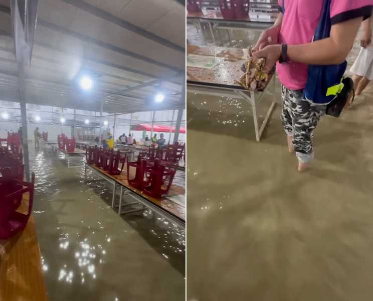 台積電先進封裝AP7廠淹水。（圖／cheng.___27授權提供）