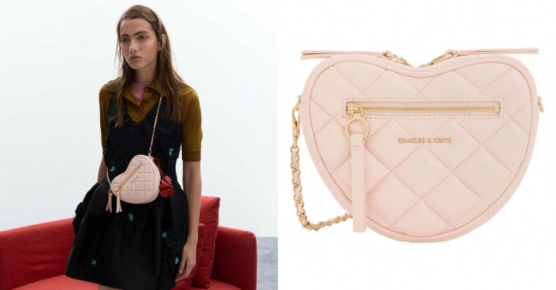 CHARLES & KEITH Paffuto 愛心斜背包／2,190元（圖／品牌提供）