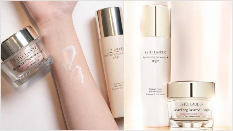 Estée Lauder 年輕無敵亮白淡斑膠原霜 75ML / 5,400元、Estée Lauder 年輕無敵亮白淡斑膠原霜補充罐 75ML /4,550元、Estée Lauder 年輕無敵亮白淡斑水凝乳 100ml / 4,200元（圖／品牌提供）