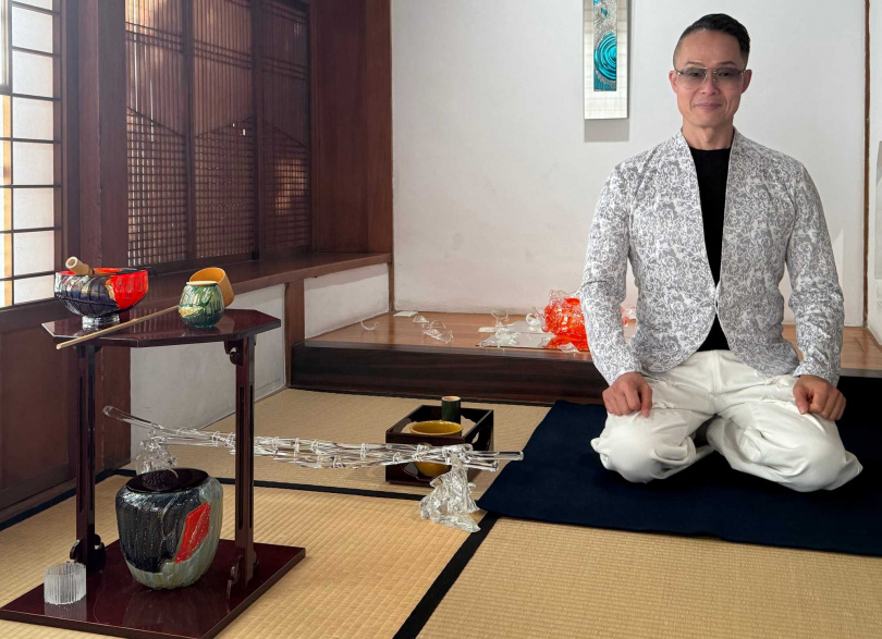 日本玻璃藝術家西中千人以其代表作打造特別茶席。（圖／吳德亮攝影）