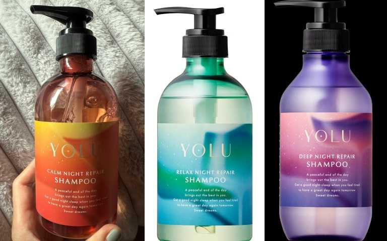 YOLU 夏季限定洗髮精 440ml／550元(左到右：寧靜系列、舒緩系列、深層系列)（圖／品牌提供、黃筱婷攝）