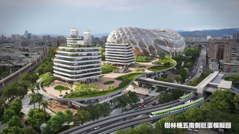 樹林機五南側巨蛋模擬圖。（圖／新北市政府提供）