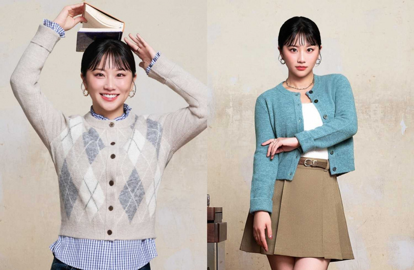 GU PUFF蓬鬆柔軟圓領針織開襟外套/590元(圖/品牌提供)