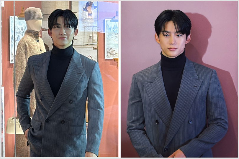 玉澤演身著 Loro Piana 羊毛西裝套裝,搭配小山羊絨高領毛衣與牛津皮靴,完美詮釋低調紳士風格。(圖/黃筱婷攝)(圖/黃筱婷攝)