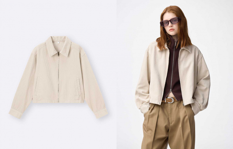 GU燈心絨拉鍊襯衫外套/990元(圖/品牌提供)