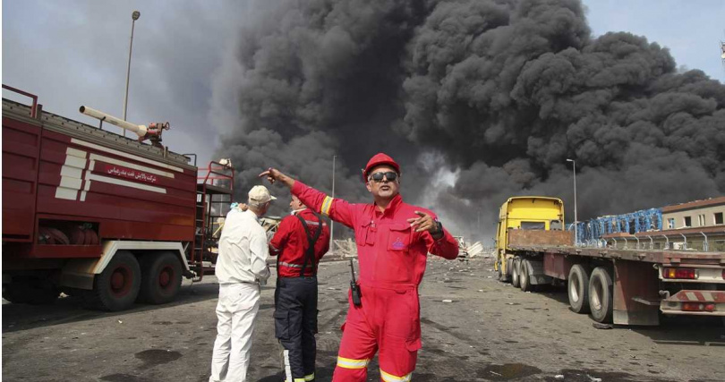 伊朗沙希德·拉賈伊港（Shahid Rajaee Port）大爆炸。（圖／達志／美聯社）