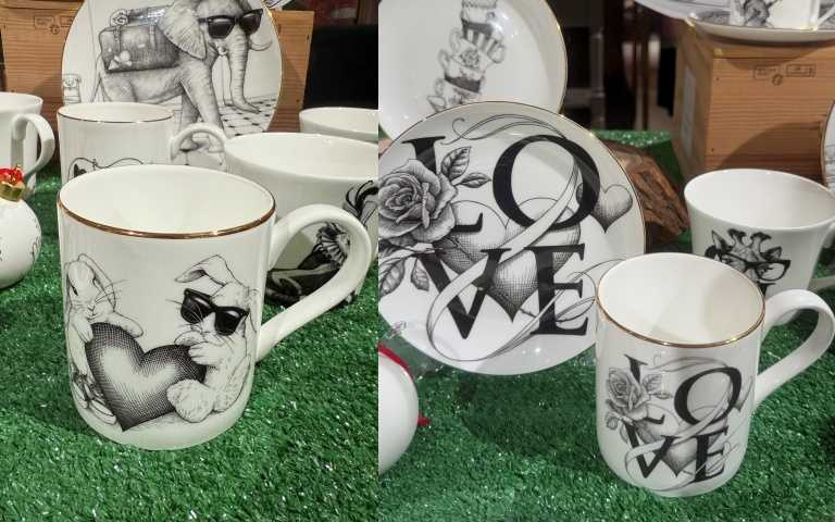 (左)愛心兔子馬克杯 $2,350元、(右)Love馬克杯（圖／品牌提供）