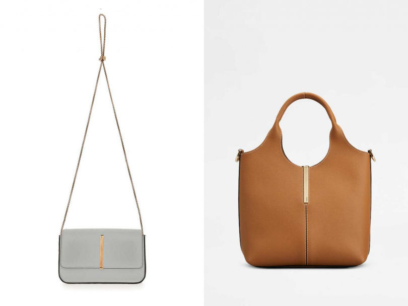 TOD'S BARRETTA灰色翻蓋鏈帶包/36,900元,TOD'S BARRETTA棕色手提斜背包/45,500元(圖/品牌提供)