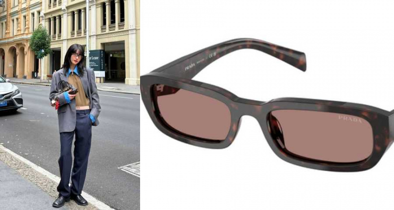 小編推薦相似款：Prada太陽眼鏡PRB06SF 17N60B/16,500元。（圖／取自Minnie ig、品牌提供）