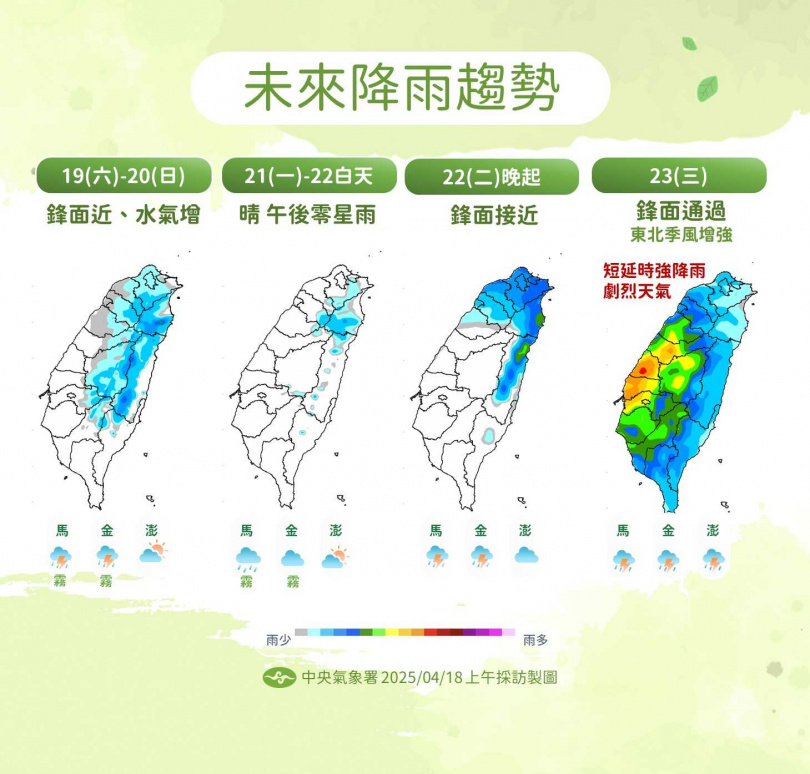 未來降雨趨勢。（圖／氣象署提供）