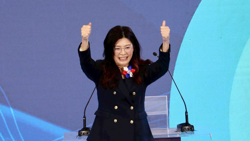 新任國民黨主席鄭麗文出席中國國民黨第22屆第1次全國代表大會。（圖／方萬民攝）