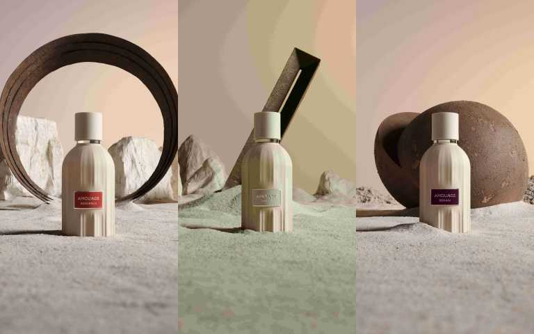 AMOUAGE∞.LINE618淡香精100ml/16,800元。AMOUAGET₀.REMAIN淡香精100ml/16,800元。AMOUAGEΔT.SEQUENCE淡香精100ml/16,800元。(圖/品牌提供)