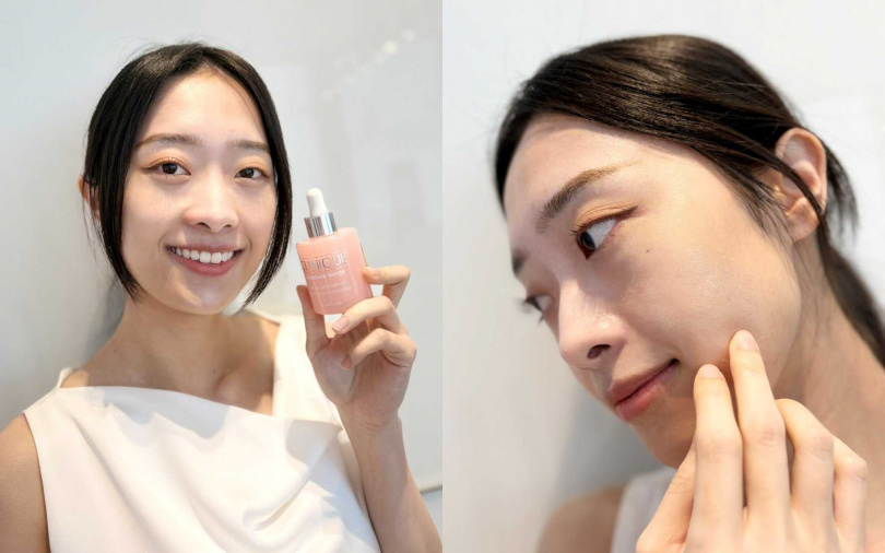 上臉後肌膚的潤澤透亮度馬上跑出來，真的是最佳理想膚質。（圖／吳雅鈴攝）