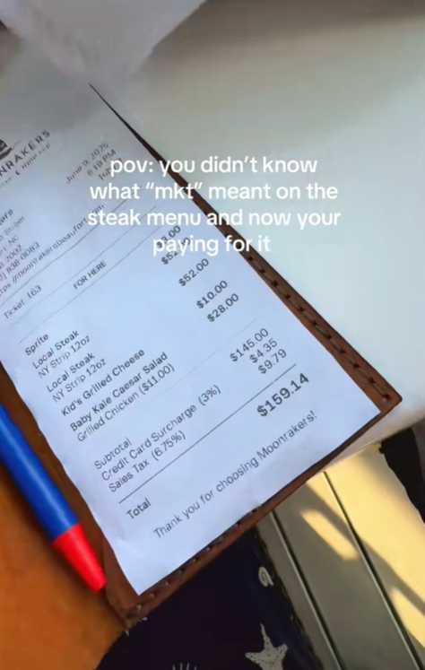 梅諾德將帳單PO到TikTok。(圖/翻攝自TikTok/aribella_menold)