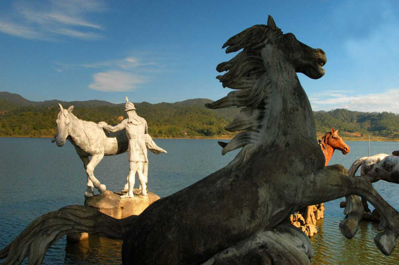 相傳諸葛孔明南征時大軍在此洗馬的洗馬河。（圖／吳德亮攝）